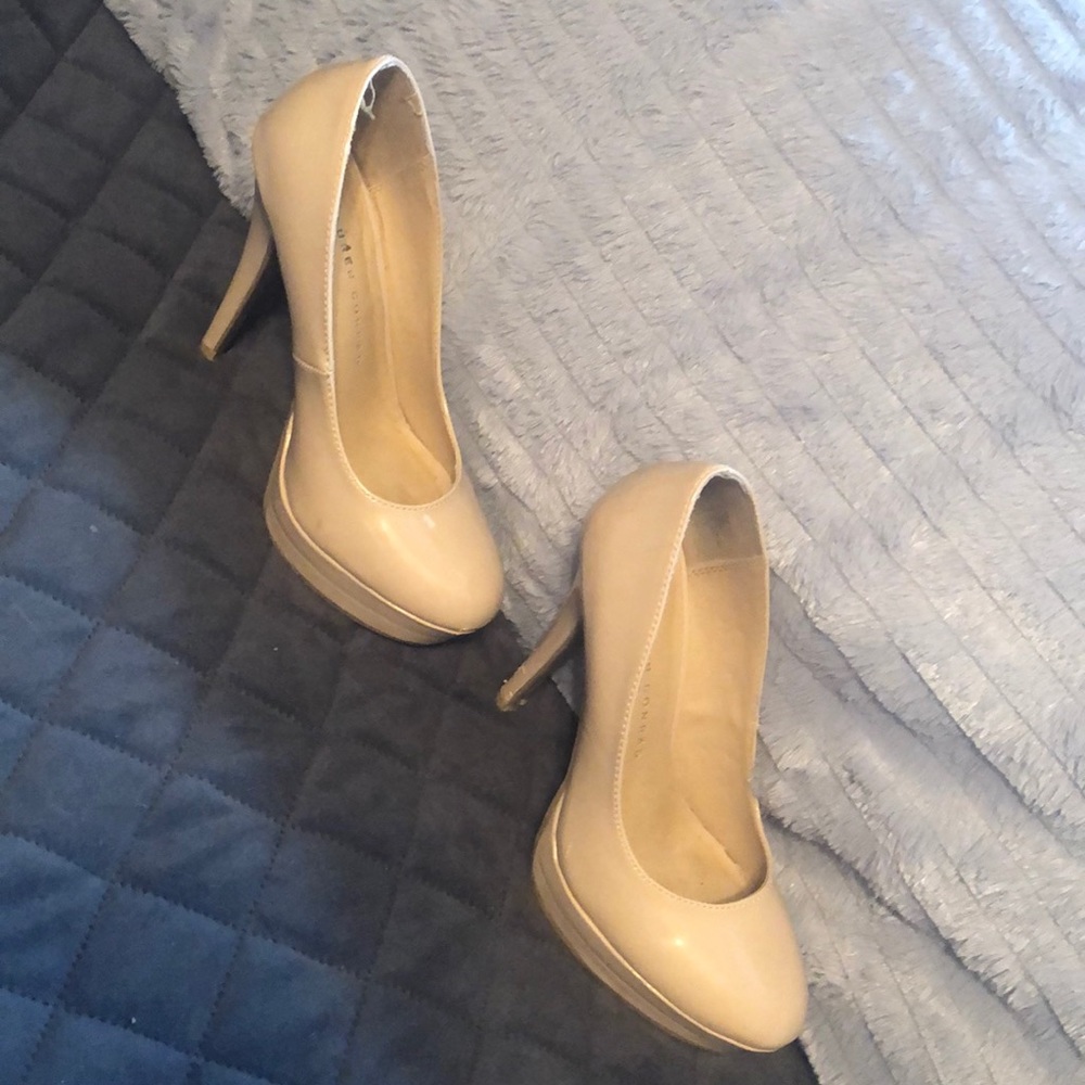 Tan platform heels